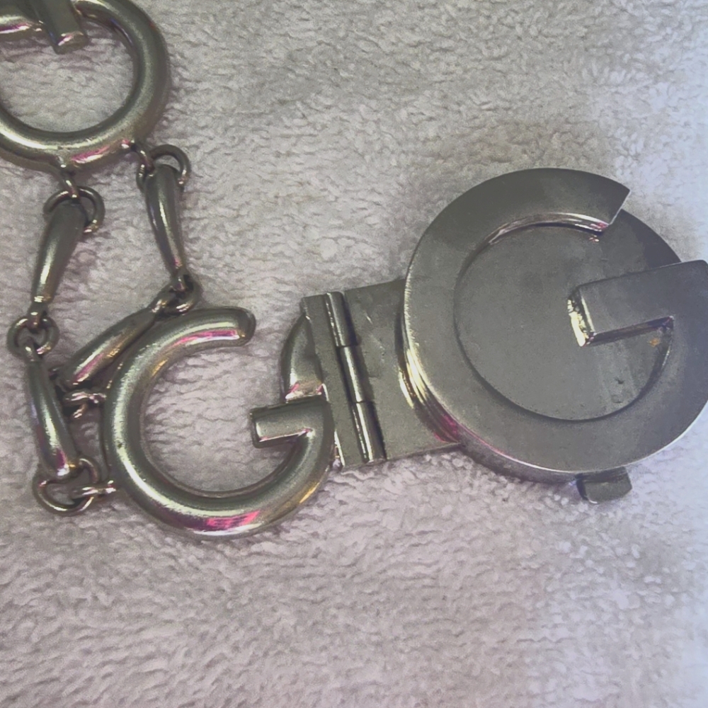 1970's VINTAGE GUCCI SILVER CHAIN METAL LINK BELT